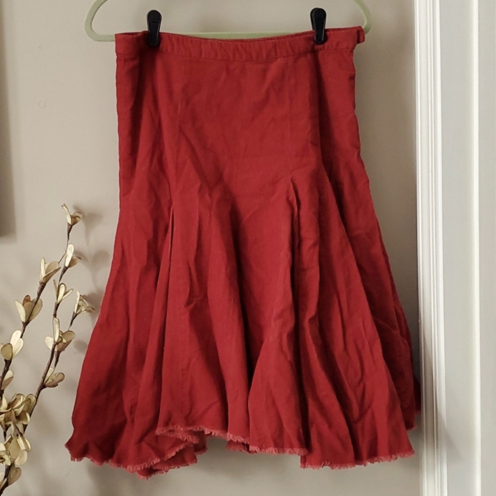 Rich red vintage Anthropologie corduroy skirt